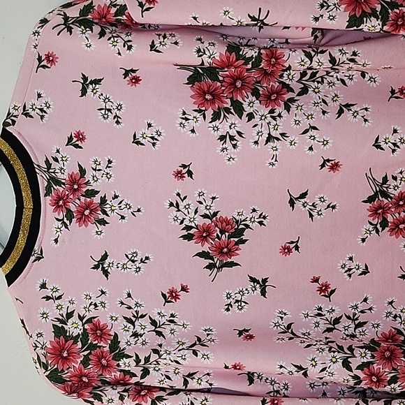 Rodarte printed mini sweatshirt dress embroidered and glitter accents SZ Meduim - Picture 14 of 16